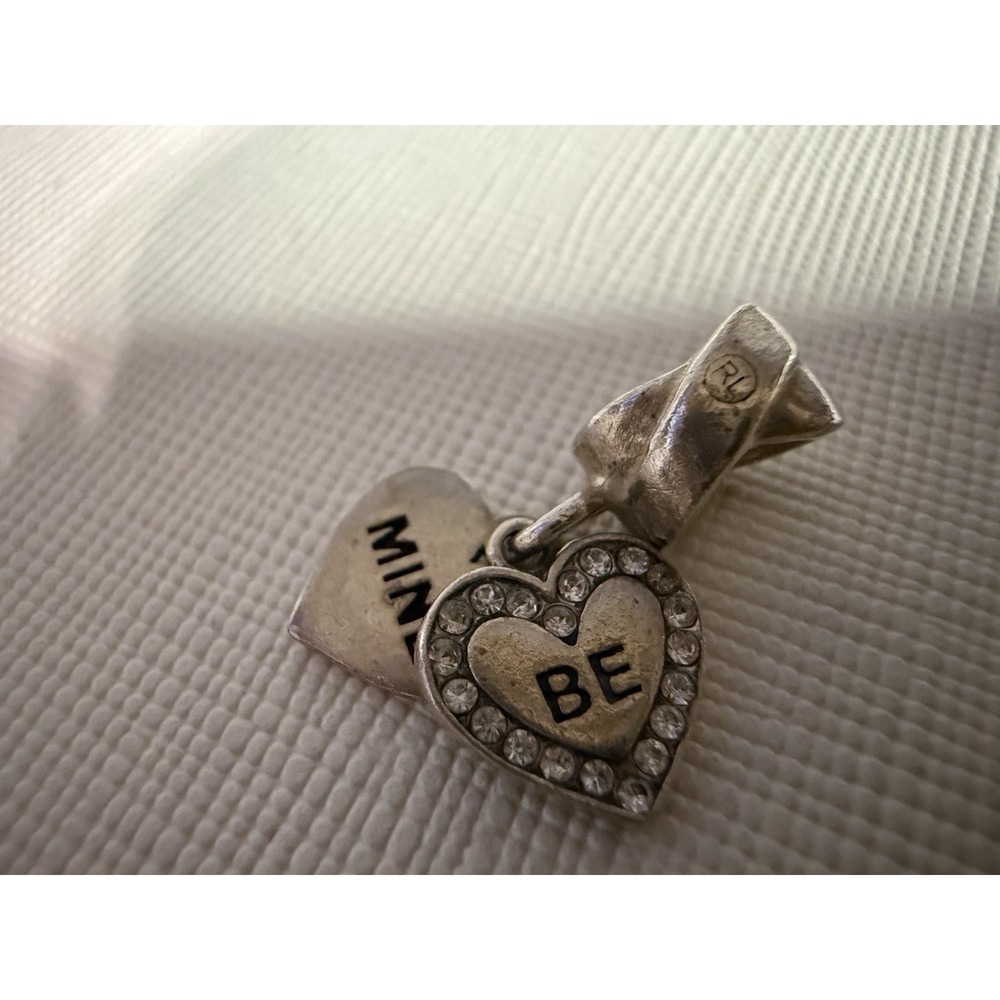 KAY JEWELERS CHARM MEMORIES BE MINE-LOVE HEARTS SWAROVSKI STERLING SILVER